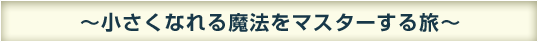 ～小さくなれる魔法をマスターする旅～